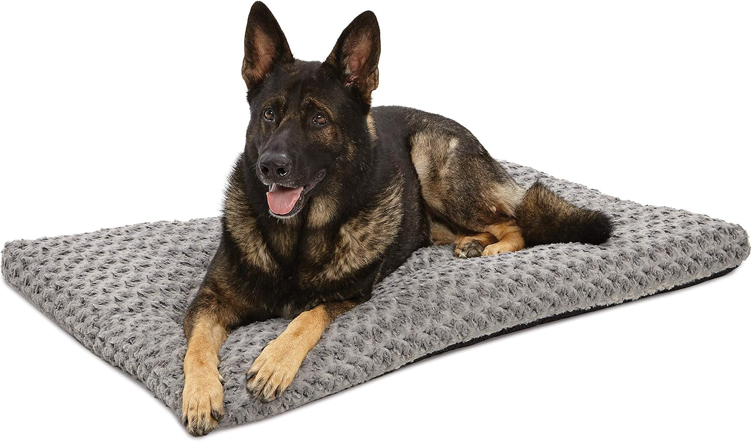 Small Quiettime Deluxe Gray Ombré Swirl Plush Pet Bed, Machine Washable, Non-Skid Bottom, Soft Crate Mat for 24-Inch Crates