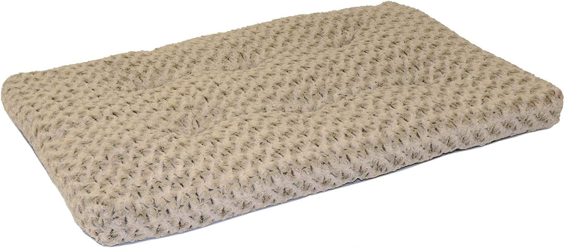 Small Quiettime Deluxe Gray Ombré Swirl Plush Pet Bed, Machine Washable, Non-Skid Bottom, Soft Crate Mat for 24-Inch Crates