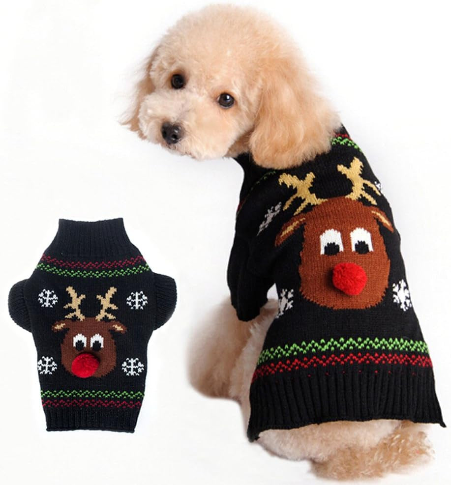 Ugly Christmas Dog Sweaters Pet Dog Winter Knitwear Warm Clothes