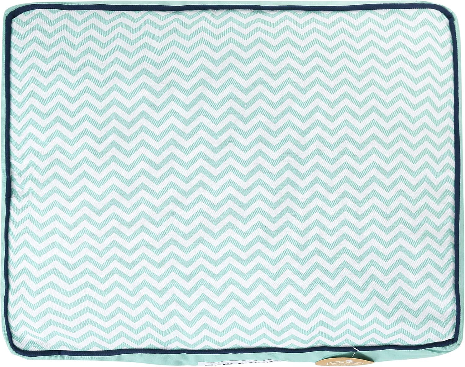 Now House for Pets by  Teal Chevron Dog Bed, Small (Cotton, Removable Cover, 22X17X5 Inches, 25Lbs)