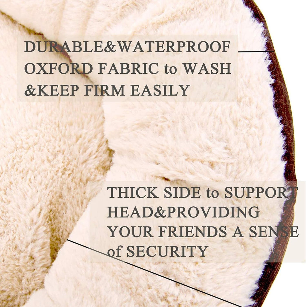 Washable Donut Cat Bed - Round, Machine Washable, Medium & Small Sizes