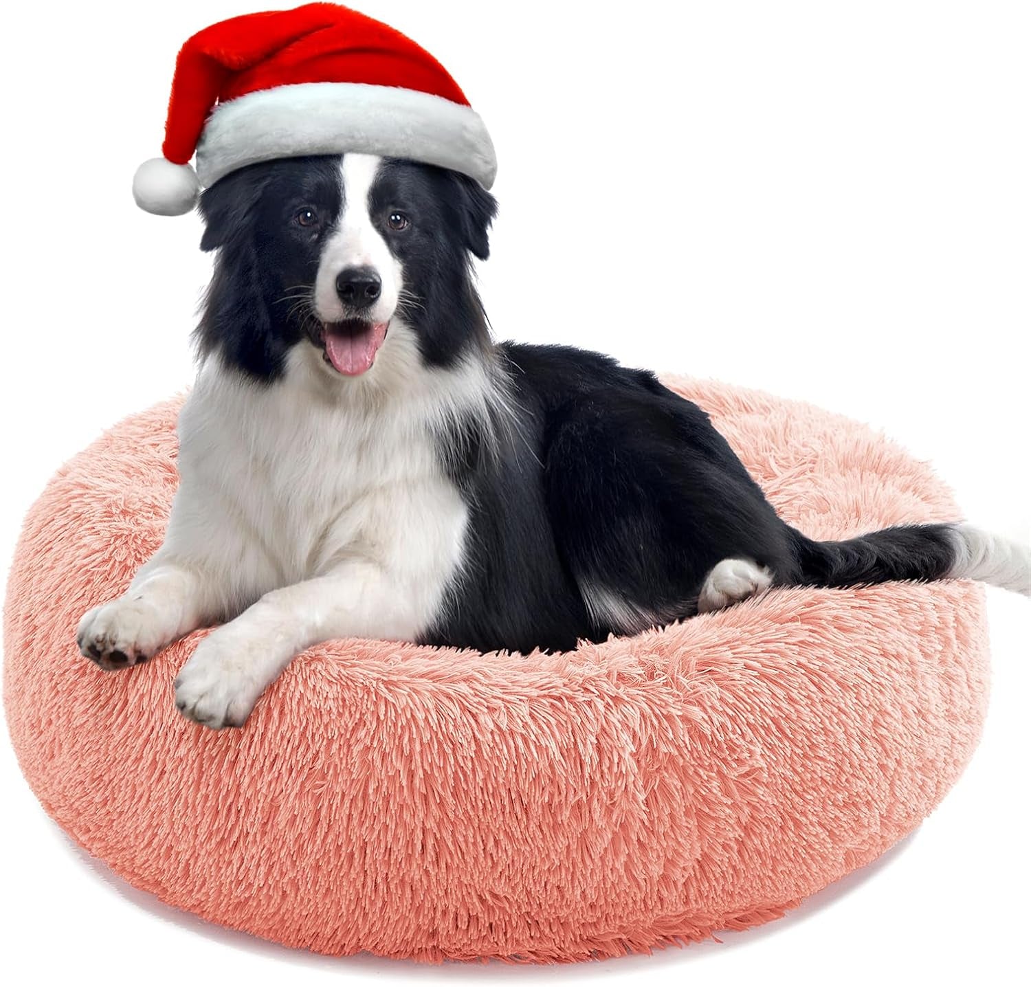 Anti-Anxiety Donut Cat & Dog Bed - Round, Cozy, Plush, Machine Washable, 20X20Inch Grey