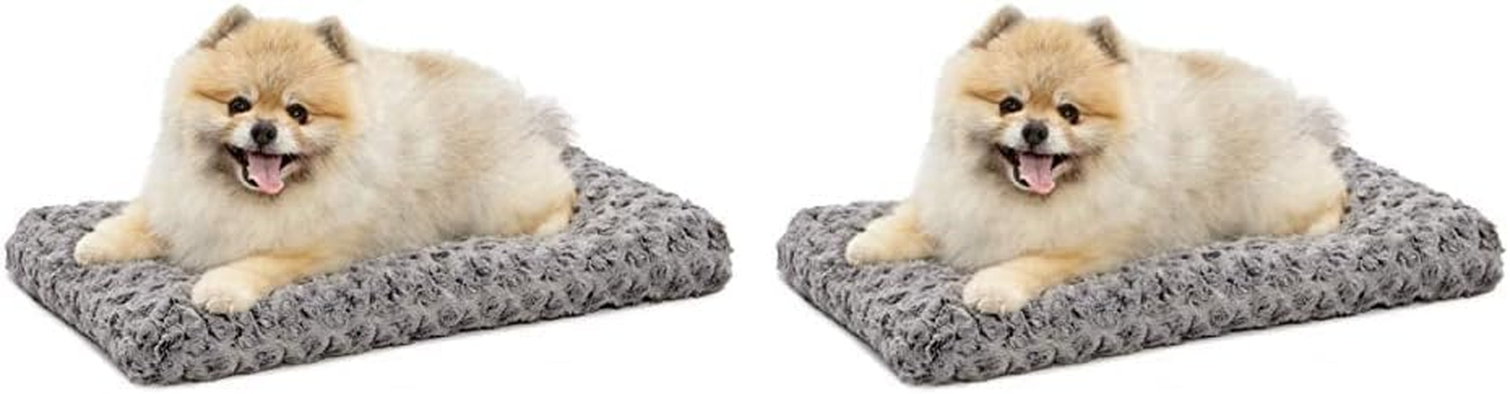 Small Quiettime Deluxe Gray Ombré Swirl Plush Pet Bed, Machine Washable, Non-Skid Bottom, Soft Crate Mat for 24-Inch Crates