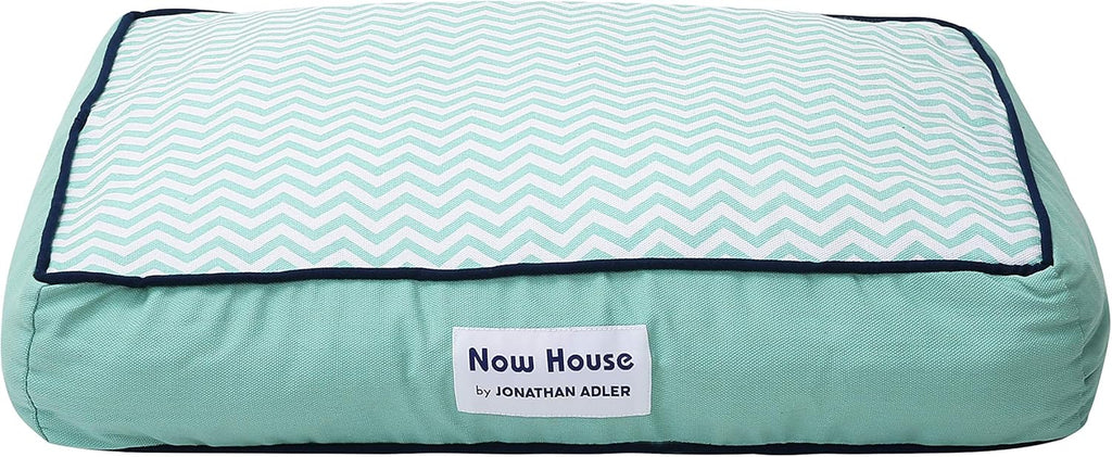 Now House for Pets by  Teal Chevron Dog Bed, Small (Cotton, Removable Cover, 22X17X5 Inches, 25Lbs)