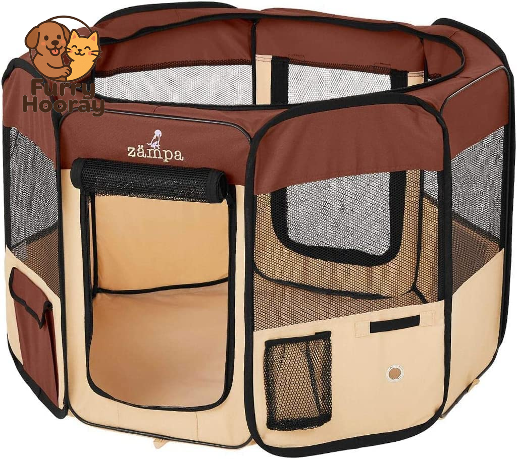 Dog Playpen Medium 45"X45"X24" Pop up Portable Playpen for Dogs and Cat, Foldable | Indoor/Outdoor Pen & Travel Pet Carrier + Carrying Case.