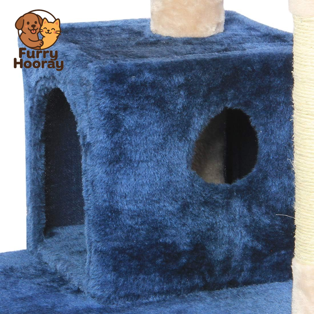 Cat Tree Flannelette Cat Climber Pet Condo Furniture Multi-Level Activity Tree with Sisal Scratching Posts Suitable for Cats and Kittens 51 Inches High Blue