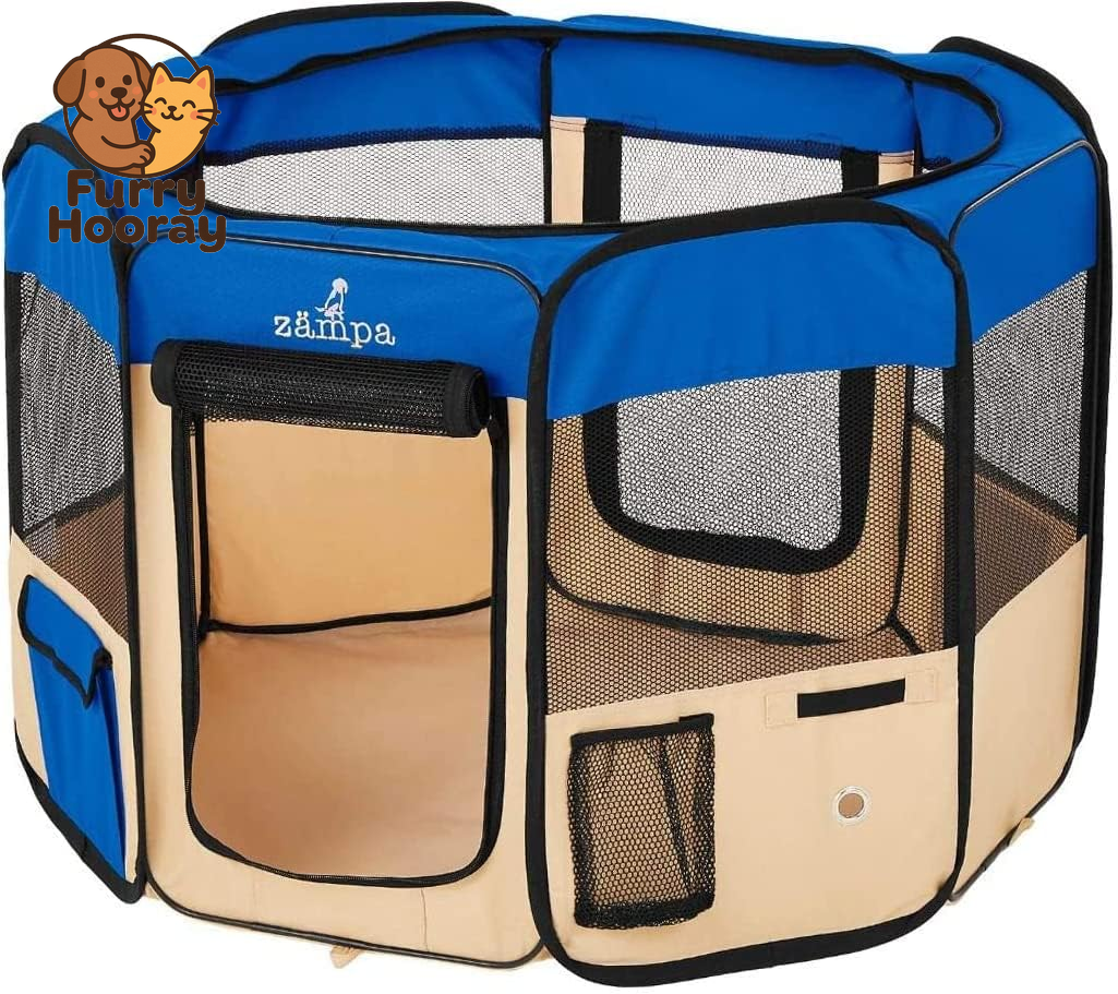 Dog Playpen Medium 45"X45"X24" Pop up Portable Playpen for Dogs and Cat, Foldable | Indoor/Outdoor Pen & Travel Pet Carrier + Carrying Case.