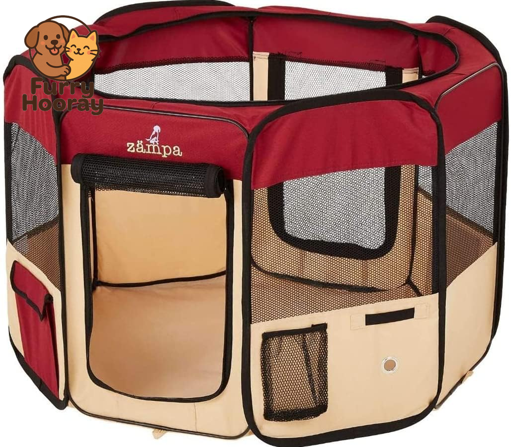 Dog Playpen Medium 45"X45"X24" Pop up Portable Playpen for Dogs and Cat, Foldable | Indoor/Outdoor Pen & Travel Pet Carrier + Carrying Case.