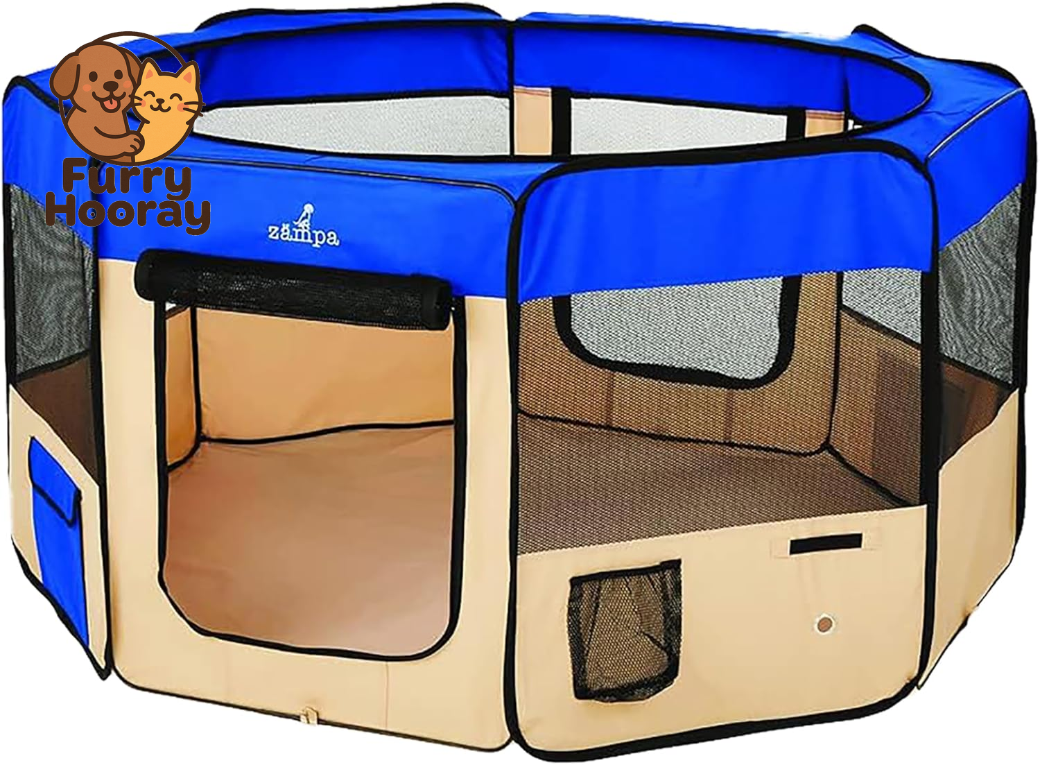 Dog Playpen Medium 45"X45"X24" Pop up Portable Playpen for Dogs and Cat, Foldable | Indoor/Outdoor Pen & Travel Pet Carrier + Carrying Case.