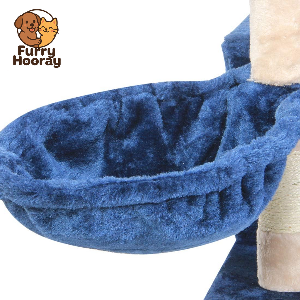 Cat Tree Flannelette Cat Climber Pet Condo Furniture Multi-Level Activity Tree with Sisal Scratching Posts Suitable for Cats and Kittens 51 Inches High Blue