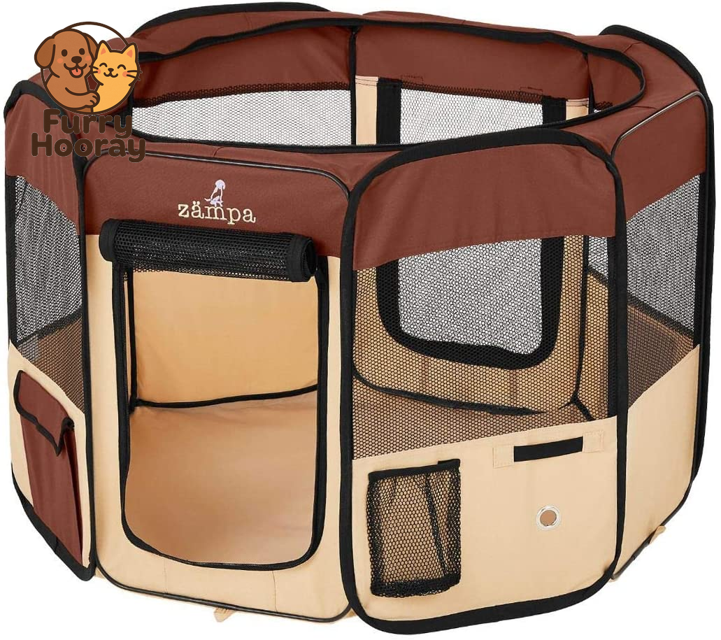 Dog Playpen Medium 45"X45"X24" Pop up Portable Playpen for Dogs and Cat, Foldable | Indoor/Outdoor Pen & Travel Pet Carrier + Carrying Case.