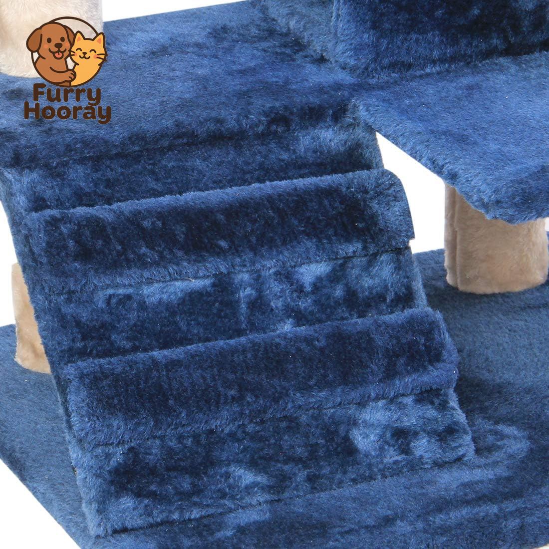 Cat Tree Flannelette Cat Climber Pet Condo Furniture Multi-Level Activity Tree with Sisal Scratching Posts Suitable for Cats and Kittens 51 Inches High Blue