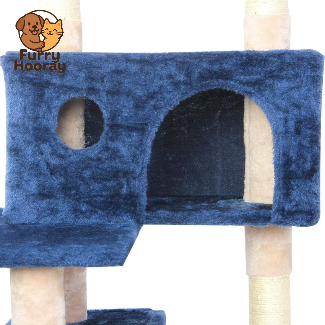 Cat Tree Flannelette Cat Climber Pet Condo Furniture Multi-Level Activity Tree with Sisal Scratching Posts Suitable for Cats and Kittens 51 Inches High Blue
