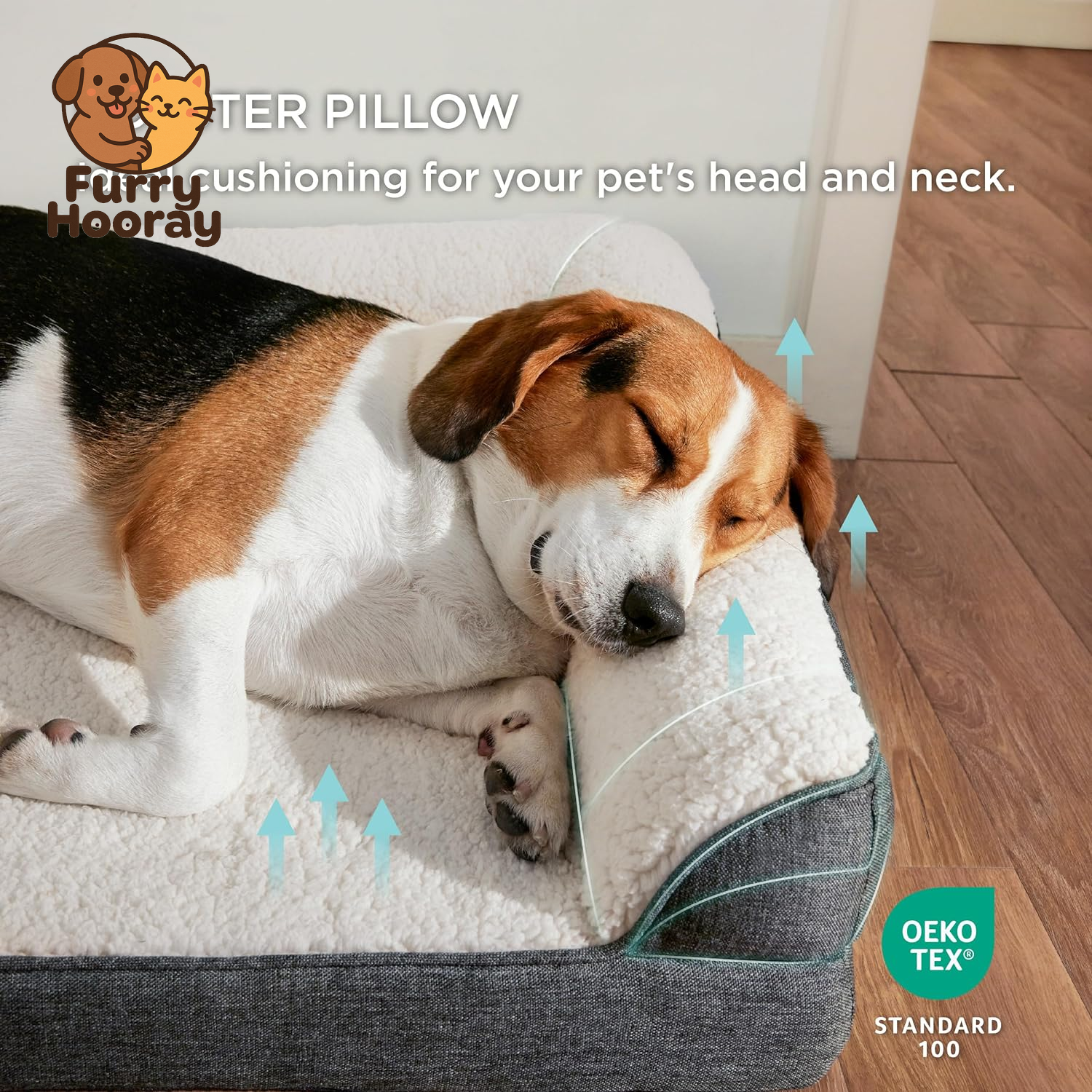 Memory Foam Dog Bed for Medium Dogs - Orthopedic Egg&Memory Foam Dog Sofa Bed with Soft Sherpa Surface, Bolster Pet Couch with Removable Washable Cover,Waterproof Layer and Nonskid Bottom,Grey