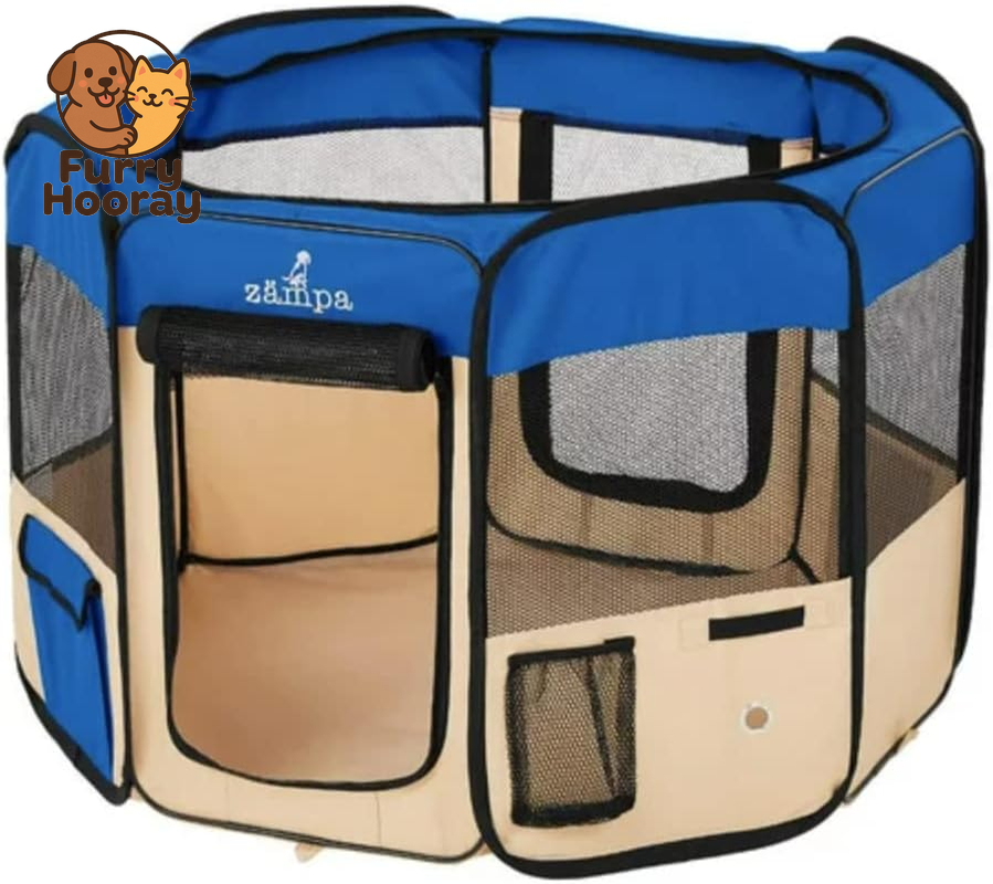 Dog Playpen Medium 45"X45"X24" Pop up Portable Playpen for Dogs and Cat, Foldable | Indoor/Outdoor Pen & Travel Pet Carrier + Carrying Case.